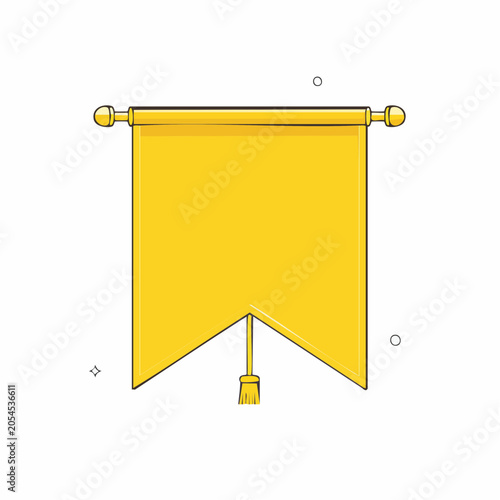 Yellow Pennant Banner with Tassel