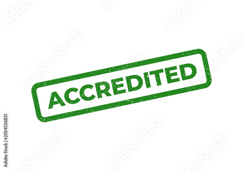 Obraz na plátně Green accredited stamp badge with clean border