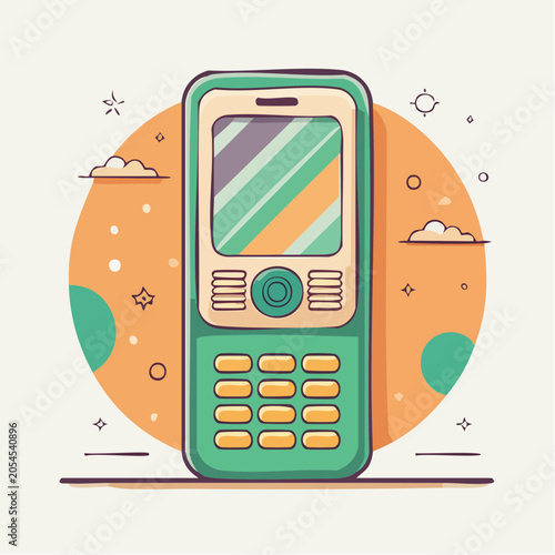 Retro Mobile Phone Illustration