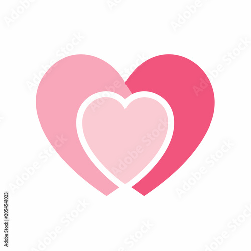 Two Pink Hearts Overlapping