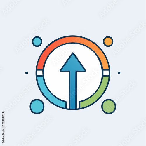 Upward Arrow in Circular Progress Indicator