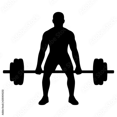 Quadro su tela Professional vector illustration of a strong muscular man performing a heavy dea