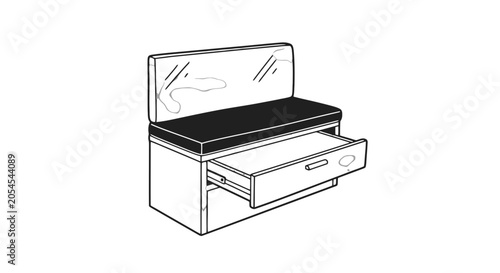 Foto Open Cash Register with Drawer Pulled Out.