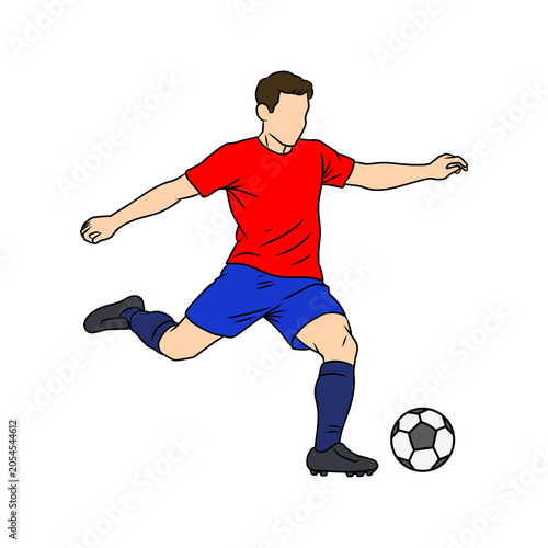 Soccer Player Kicking Ball
