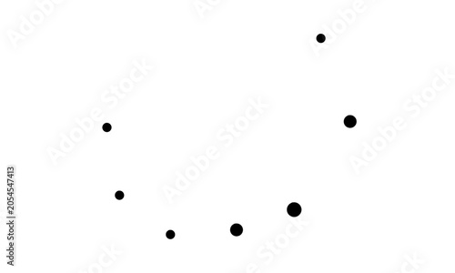 かんむり座のイラスト（黒色の星だけで連結線なし）