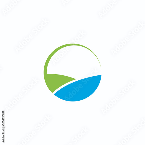 river with circle logo icon design vector design template inspiration.