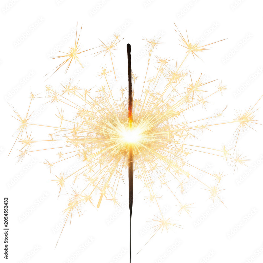 Obraz premium Golden sunburst against a backdrop of delicate sparkles isolated on transparent background