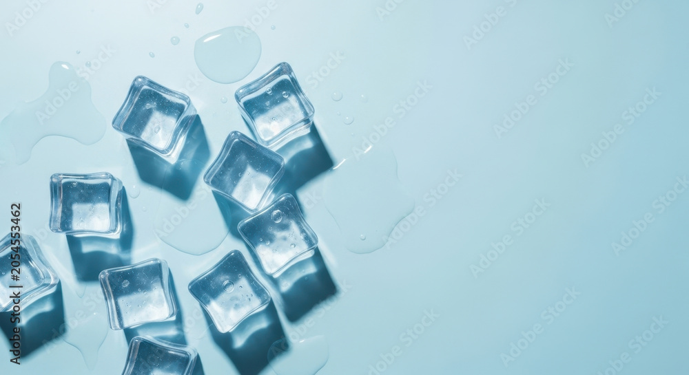 Obraz premium Icy Cubes a Refreshing Image of Frozen Water for Use in Drinks or as a Decorative Element Transparency and Reflective Surface