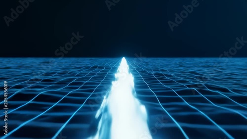 Abstract Digital Circuitry Moving Through A High Speed Data Grid