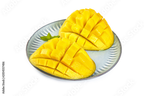 Foto Fresh Peeled Sichuan Mangoes on Plate, Panzhihua