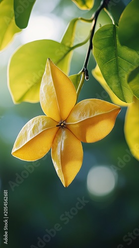 starfruit isolated on spring background