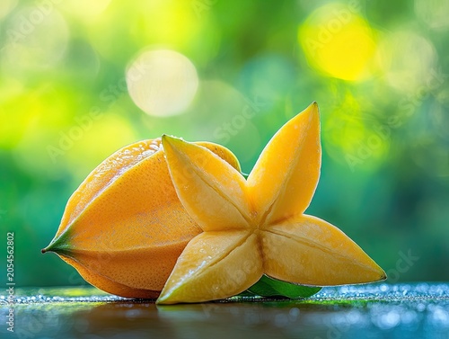 starfruit isolated on summer background