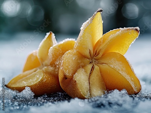 starfruit isolated on winter background