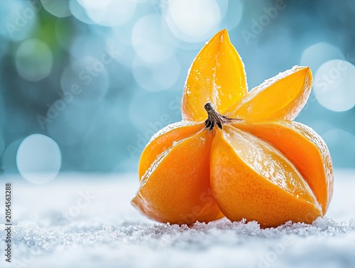 starfruit isolated on winter background