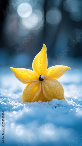 starfruit isolated on winter background