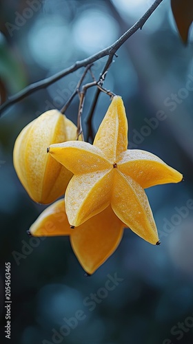 starfruit isolated on winter background