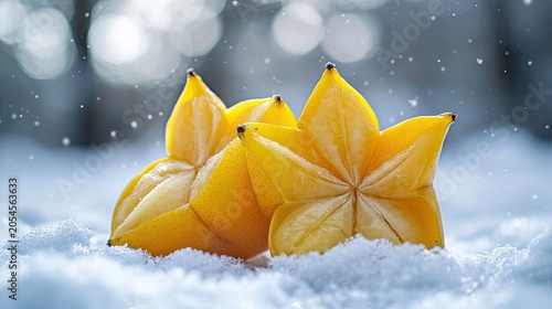 starfruit isolated on winter background