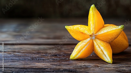 starfruit isolated on wooden background