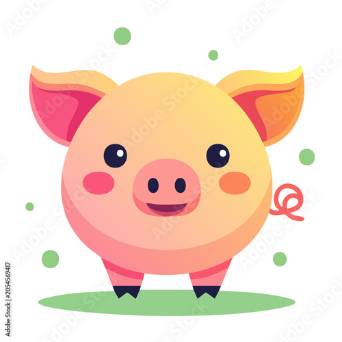 Cute Cartoon Pig Illustration