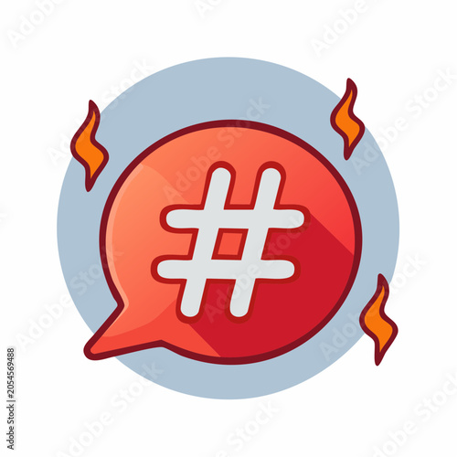 Hashtag in a Speech Bubble Icon