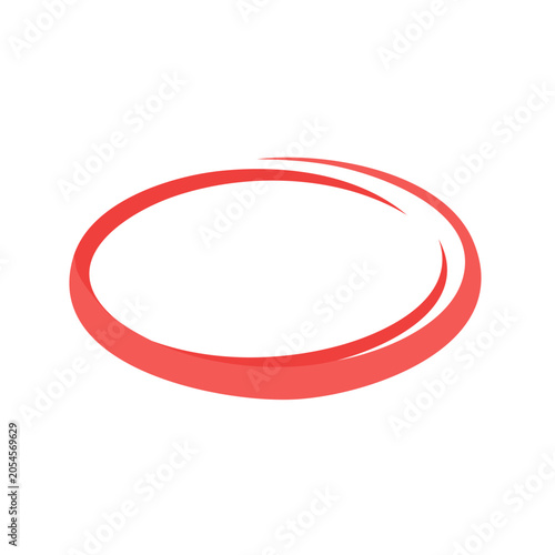 Red flat circle icon isolated