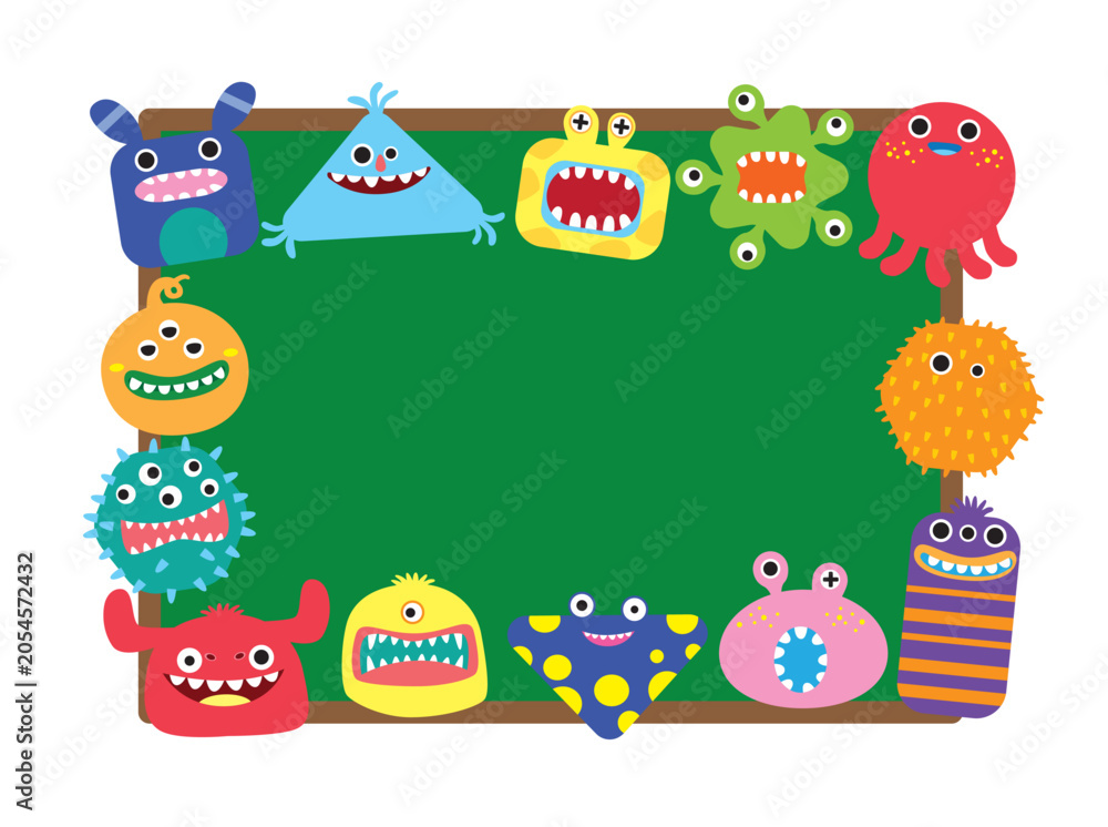 Fototapeta premium monster baby color happy face