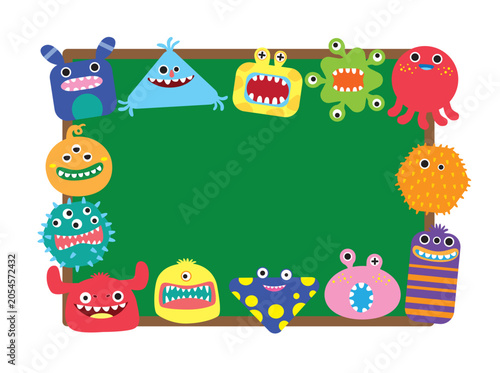 monster baby color happy face