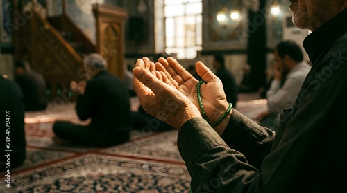  Muslim Hands Raised in Prayer During Ashura