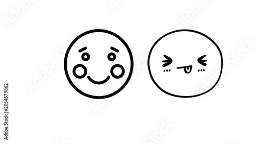 Fotografi Shy emoji illustration isolated on transparent background, cute blushing face expression for messaging, stickers, social media, reactions and creative design projects