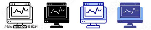 Network Monitor Icon Set Multiple Style Collection