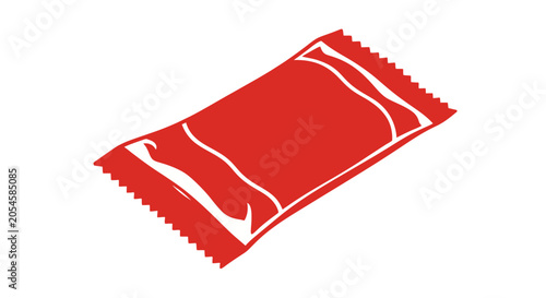 Foto Red Sanitary Pad on White Background.
