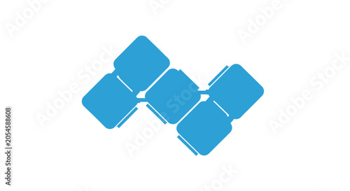 Blue Square Logo Design Element.