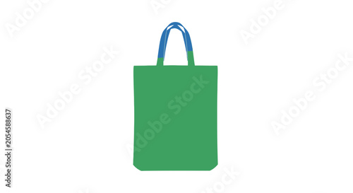 Green Shopping Bag with Blue Handle.