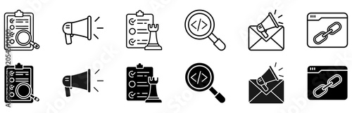 Fotografia Seo marketing icon set