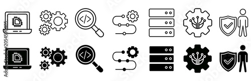 Foto Programming icon set