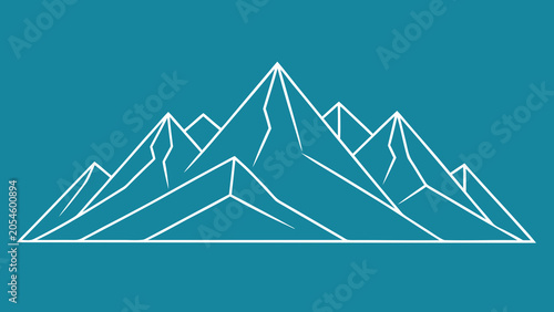 White minimalist mountain peaks line art illustration with mountain minimalist illustration landscape climbing adventure abstract topography altitude exploration background wallpaper