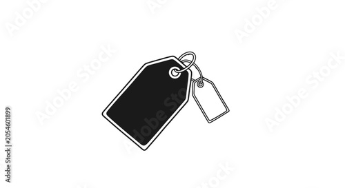 Fotografie Black Price Tag with Silver Clasp.