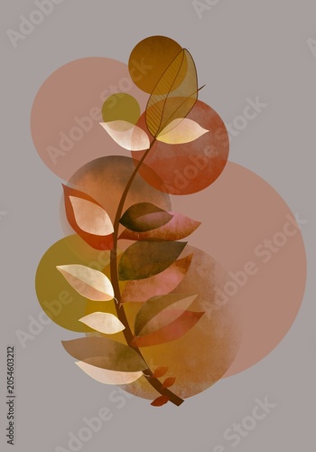 autumn leaves on white