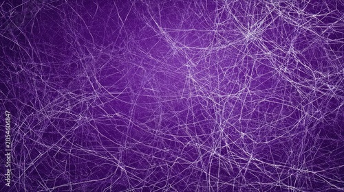 Abstract background of tangled white lines against a vibrant purple gradient