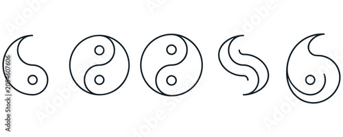 Foto Yin yang symbol set vector illustration concept of balance and harmony