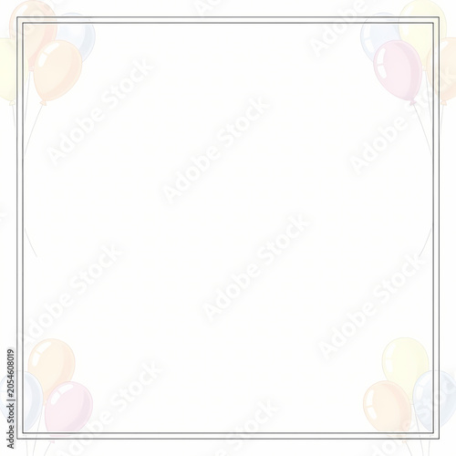 A festive scene with colorful balloons floating in the air indoors.