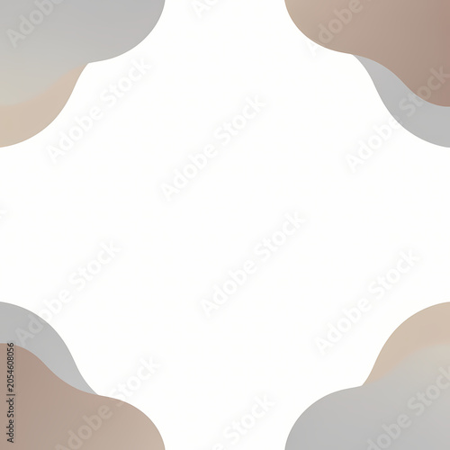 Abstract shapes float on white background in modern art composition