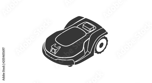 Robotic Lawn Mower Illustration Simple Design.
