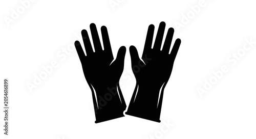 Quadro su tela Gloves protecting hands represent safety and hygiene standards essential in medical, industrial, and food preparation environments to ensure cleanliness