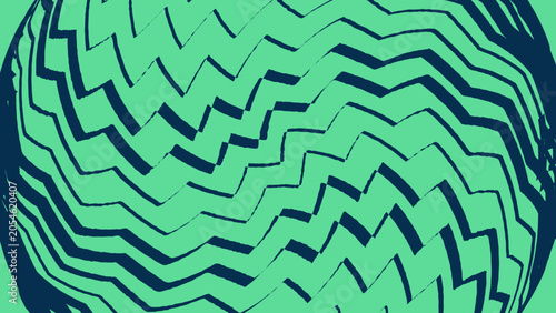 Abstract seamless pattern with wavy zigzag lines in light blue and mint green colors