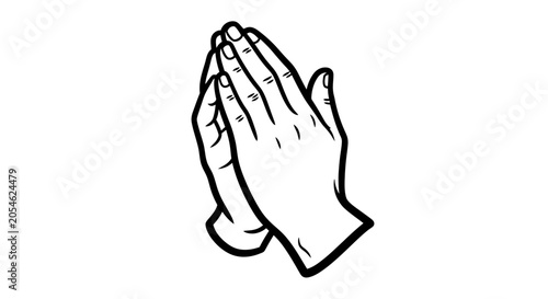 Canvas Print Hands Clasped Together in Prayer Gesture.