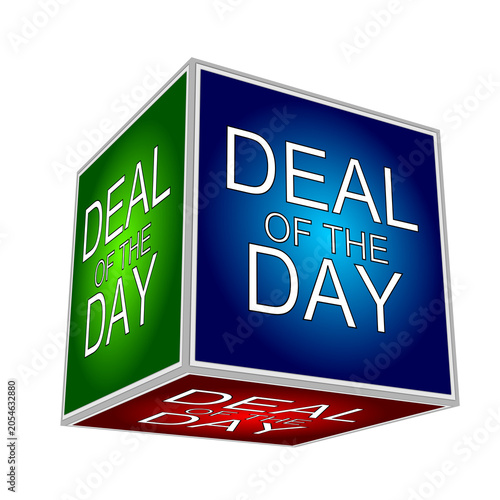 Cube with Deal of the Day - 3D illustration