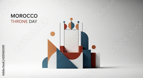 Abstract geometric composition for Morocco Throne Day celebration using creative shapes