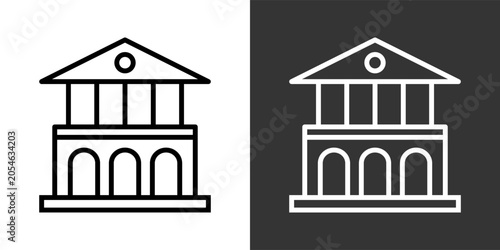 Tableau sur toile Court Black And White Multiple Style Icon Set Collection Pack Vector Illustratio
