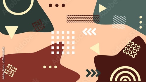 Abstract Earth Tone Geometric Shapes Looping Motion Graphic Background Video Animation